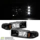Black 1991-1996 Chevy Caprice/Impala LED Headlights w/Built In Corner Signal Set