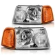 For 2001-2011 Ford Ranger Headlights Replacement 01-11 Chrome Headlamp Assembly