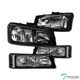 Topline For 2003-2006 Chevy Silverado/Avalanche Blk Headlights+Bumper Signal nb
