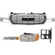Grille Assembly Headlight Kit For 2000-2006 GMC Yukon Chrome Shell Black Insert