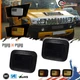 Black US Flag Dynamic SWITCHBACK LED DRL Turn Signal Lights For 03-09 Hummer H2