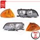 Corner Lights and Headlights set of 4 pc for 1999-2000 BMW 323i Base Sedan