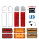 69-70 Chevy & GMC Truck LED Red Tail Park Light Lenses & Brake Module Set NH