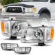 For 2001-2004 Toyota Tacoma Clear Headlights+Corner Signal Light+Bumper Lamp Set